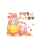 【春】うさぎのココとミルクの敬語あいさつ（個別スタンプ：35）
