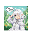 白髪のエルフ少女（個別スタンプ：5）