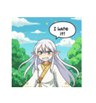 白髪のエルフ少女（個別スタンプ：7）