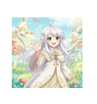 白髪のエルフ少女（個別スタンプ：10）