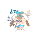 毎日使える！可愛いリボンの女の子（個別スタンプ：1）