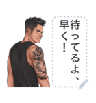 タトゥー入りスポーツ男子（個別スタンプ：3）