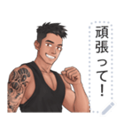 タトゥー入りスポーツ男子（個別スタンプ：20）