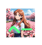 木之本レール作AIあいちゃんイラストお花畑（個別スタンプ：19）