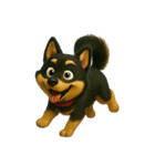 犬（3D）-様々な体の動き 002（個別スタンプ：1）