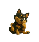 犬（3D）-様々な体の動き 002（個別スタンプ：2）