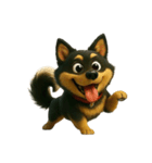 犬（3D）-様々な体の動き 002（個別スタンプ：3）