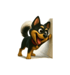 犬（3D）-様々な体の動き 002（個別スタンプ：4）