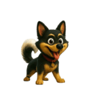 犬（3D）-様々な体の動き 002（個別スタンプ：5）