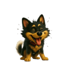 犬（3D）-様々な体の動き 002（個別スタンプ：6）