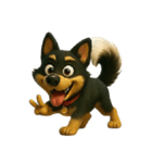 犬（3D）-様々な体の動き 002（個別スタンプ：7）