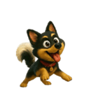 犬（3D）-様々な体の動き 002（個別スタンプ：11）