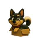 犬（3D）-様々な体の動き 002（個別スタンプ：13）