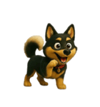犬（3D）-様々な体の動き 002（個別スタンプ：14）