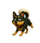 犬（3D）-様々な体の動き 002（個別スタンプ：15）