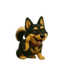 犬（3D）-様々な体の動き 002（個別スタンプ：18）