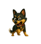 犬（3D）-様々な体の動き 002（個別スタンプ：19）