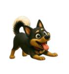 犬（3D）-様々な体の動き 002（個別スタンプ：20）