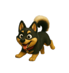 犬（3D）-様々な体の動き 002（個別スタンプ：23）