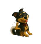 犬（3D）-様々な体の動き 002（個別スタンプ：31）