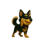 犬（3D）-様々な体の動き 002（個別スタンプ：32）