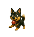 犬（3D）-様々な体の動き 002（個別スタンプ：34）