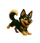 犬（3D）-様々な体の動き 002（個別スタンプ：35）
