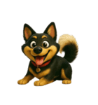 犬（3D）-様々な体の動き 002（個別スタンプ：36）