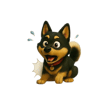 犬（3D）-様々な体の動き 002（個別スタンプ：38）