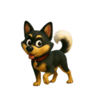犬（3D）-様々な体の動き 002（個別スタンプ：40）
