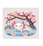 ウーパールーパーと桜のスタンプ@SFW（個別スタンプ：9）