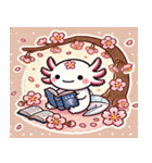ウーパールーパーと桜のスタンプ@SFW（個別スタンプ：18）