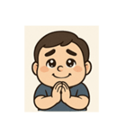 ぽっちゃり男性リアクション（個別スタンプ：1）