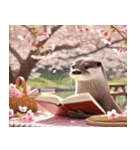 コツメカワウソと桜のスタンプ@SFW（個別スタンプ：15）