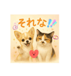 チワワくんと猫ちゃん(実写ver.)（個別スタンプ：14）