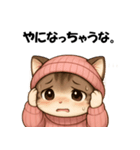 ピンクの帽子の可愛い子猫（個別スタンプ：3）