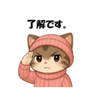 ピンクの帽子の可愛い子猫（個別スタンプ：4）