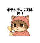 ピンクの帽子の可愛い子猫（個別スタンプ：17）