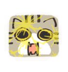 猫の顔だけスタンプ きじしろ（個別スタンプ：17）