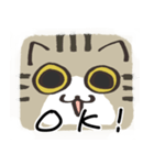 猫の顔だけスタンプ きじしろ（個別スタンプ：40）