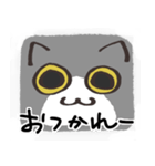 猫の顔だけスタンプ グレーしろ（個別スタンプ：2）