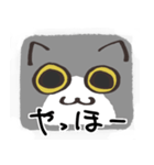 猫の顔だけスタンプ グレーしろ（個別スタンプ：3）