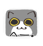 猫の顔だけスタンプ グレーしろ（個別スタンプ：7）