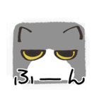 猫の顔だけスタンプ グレーしろ（個別スタンプ：9）