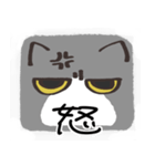 猫の顔だけスタンプ グレーしろ（個別スタンプ：10）