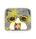 猫の顔だけスタンプ グレーしろ（個別スタンプ：17）