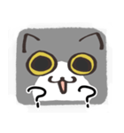 猫の顔だけスタンプ グレーしろ（個別スタンプ：34）