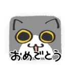 猫の顔だけスタンプ グレーしろ（個別スタンプ：38）