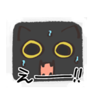 猫の顔だけスタンプ くろ（個別スタンプ：18）