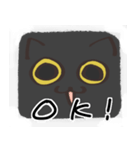 猫の顔だけスタンプ くろ（個別スタンプ：40）